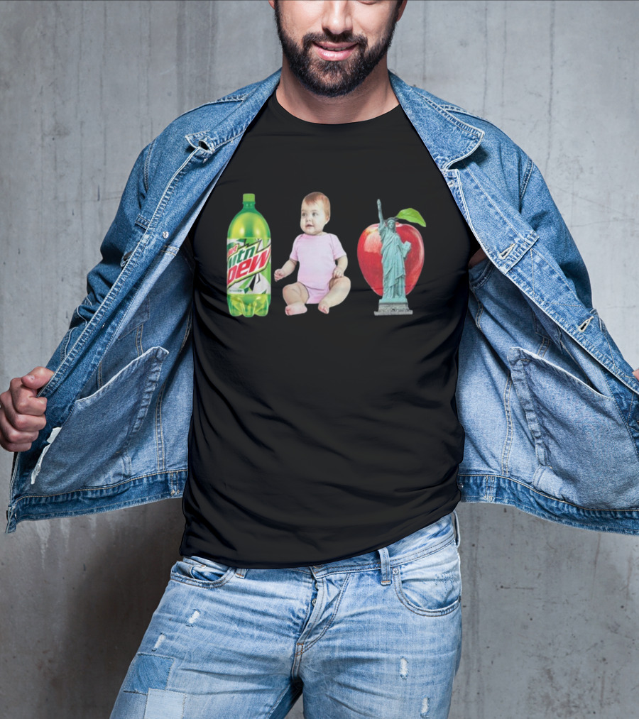 Diet Mountain Dew Baby Statue Of Liberty Apple New York City T-Shirt