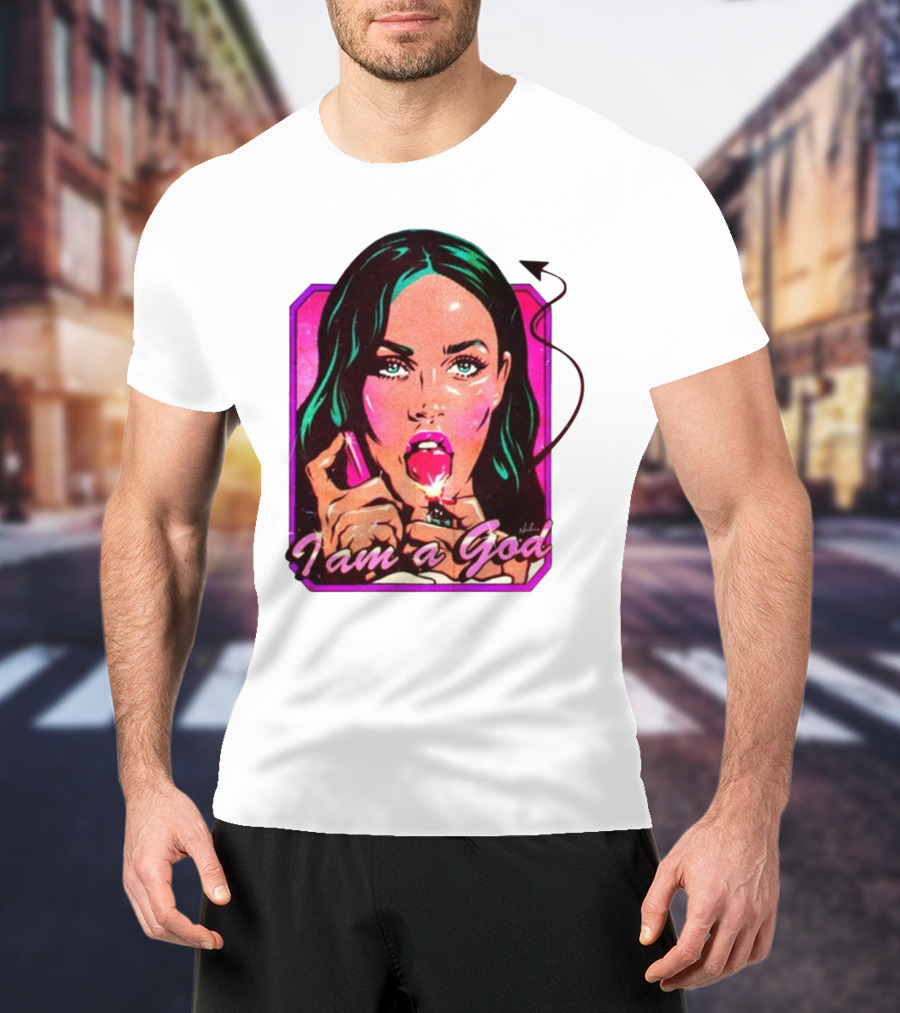 Megan Fox I Am A God Comic Style Pop T-Shirt