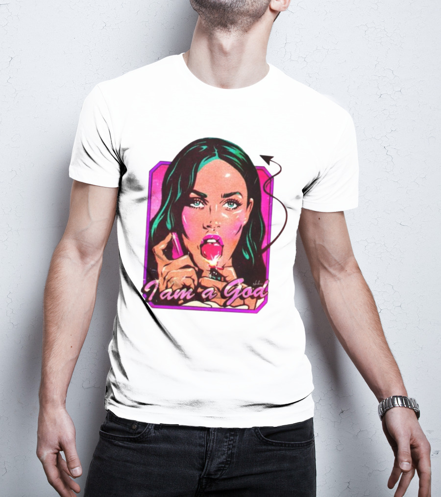 Megan Fox I Am A God Comic Style Pop T-Shirt