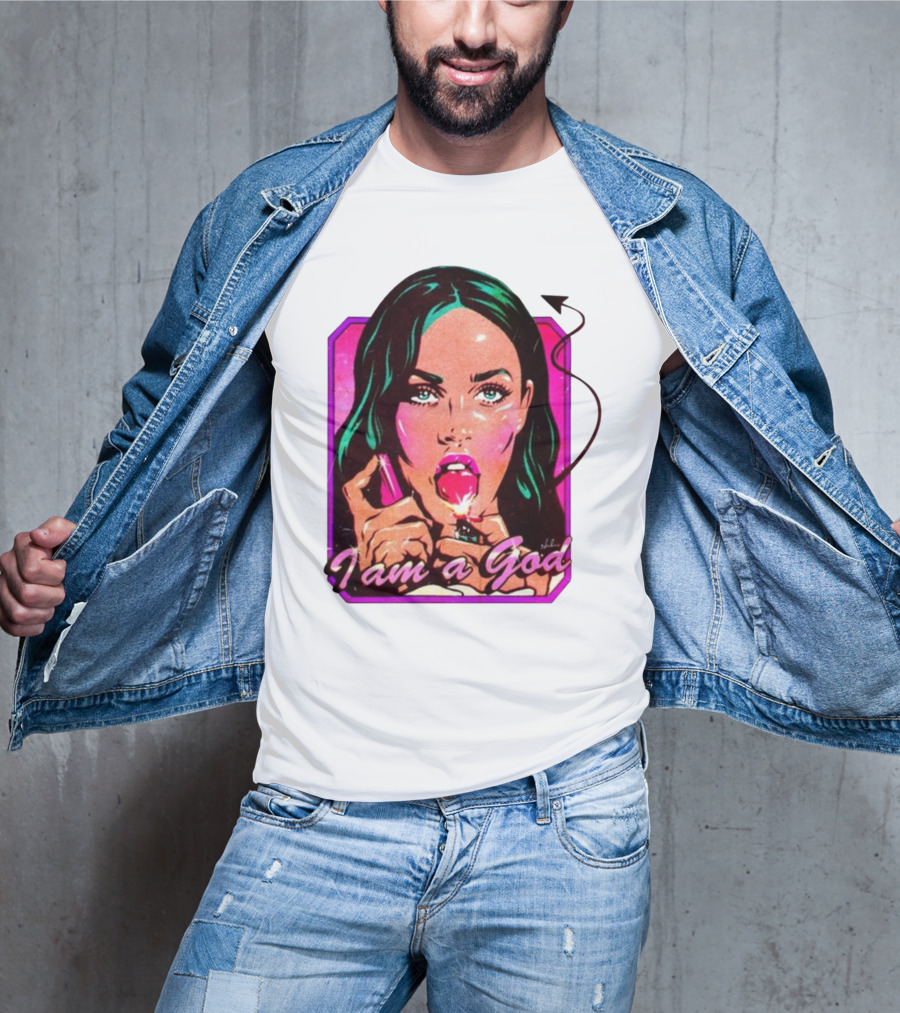 Megan Fox I Am A God Comic Style Pop T-Shirt