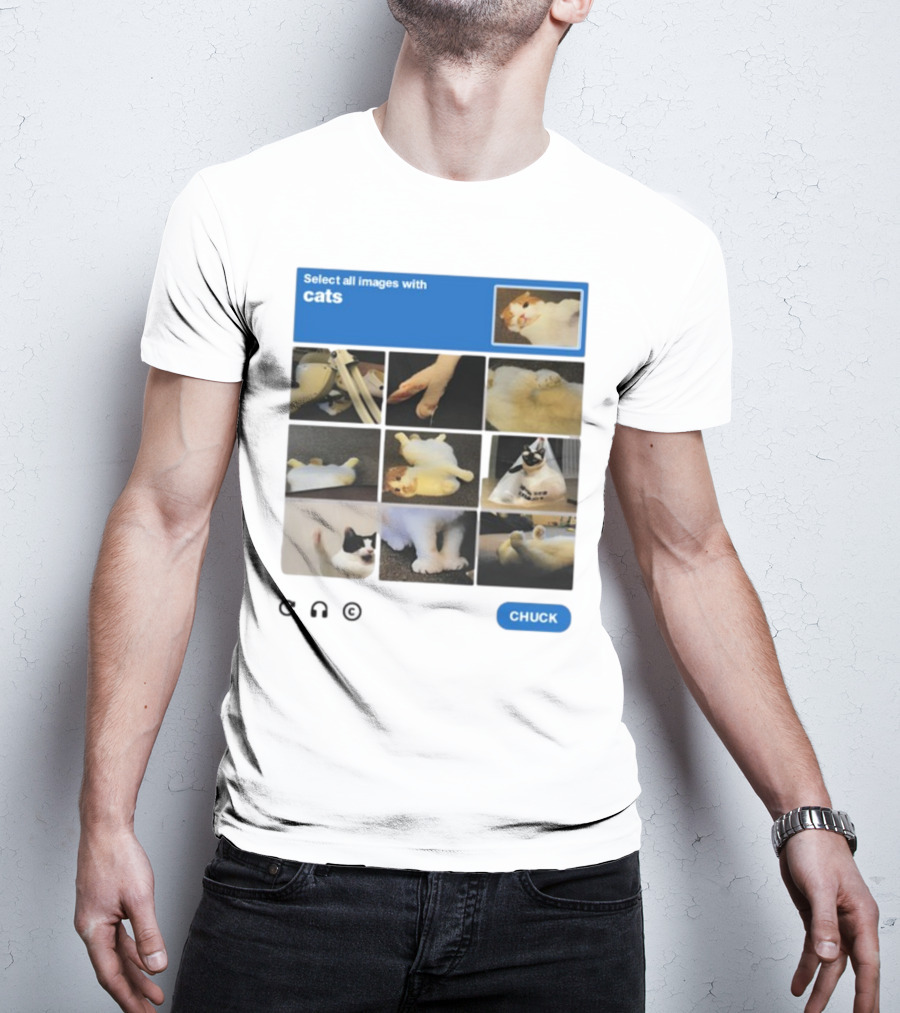 Select All Images With Cats By Soleilbyul I Am Not Robot T-Shirt