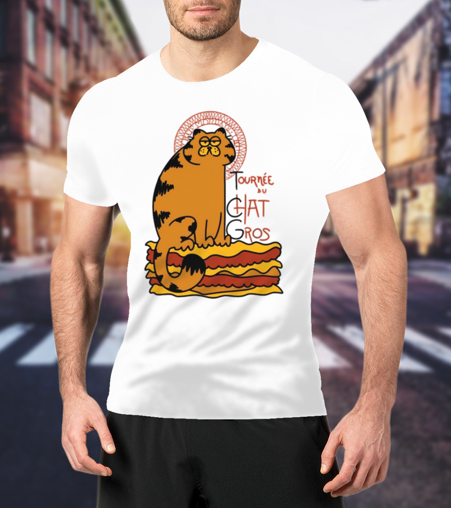 Tournée Du Chat Gros Garfield Art Nouveau T-Shirt