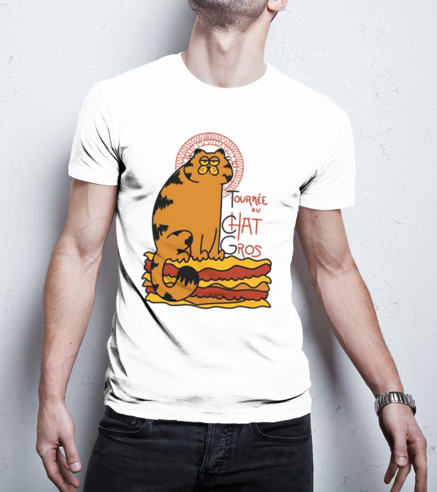 Tournée Du Chat Gros Garfield Art Nouveau T-Shirt