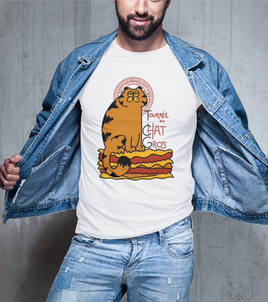 Tournée Du Chat Gros Garfield Art Nouveau T-Shirt