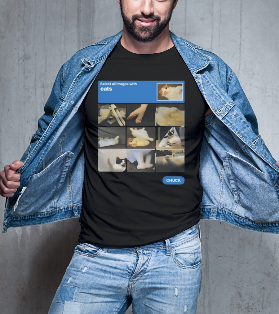 Soleilbyul I Am Not Robot Select All Images With Cats Chuck T-Shirt