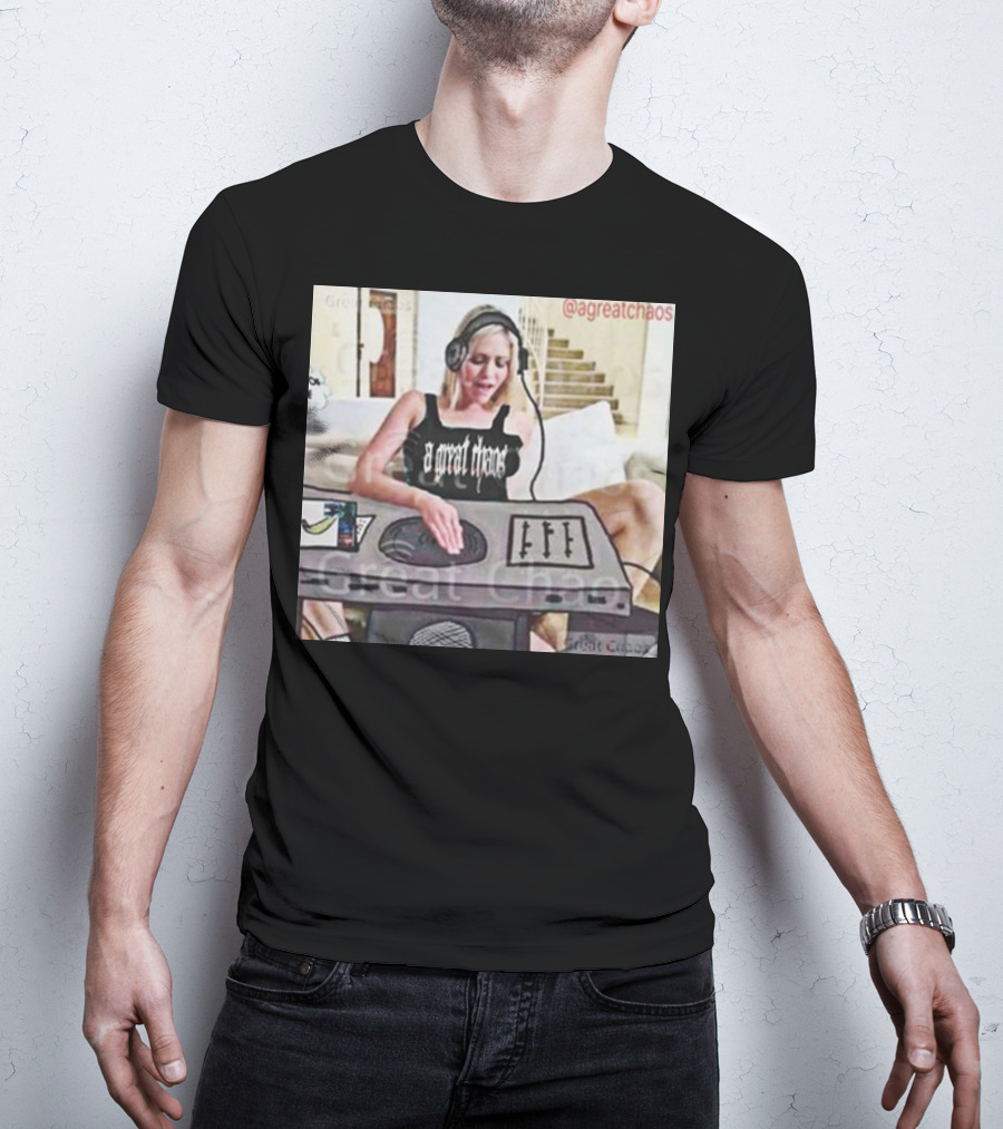 A Great Chaos DJ Mixing Beats At Home Console T-Shirt