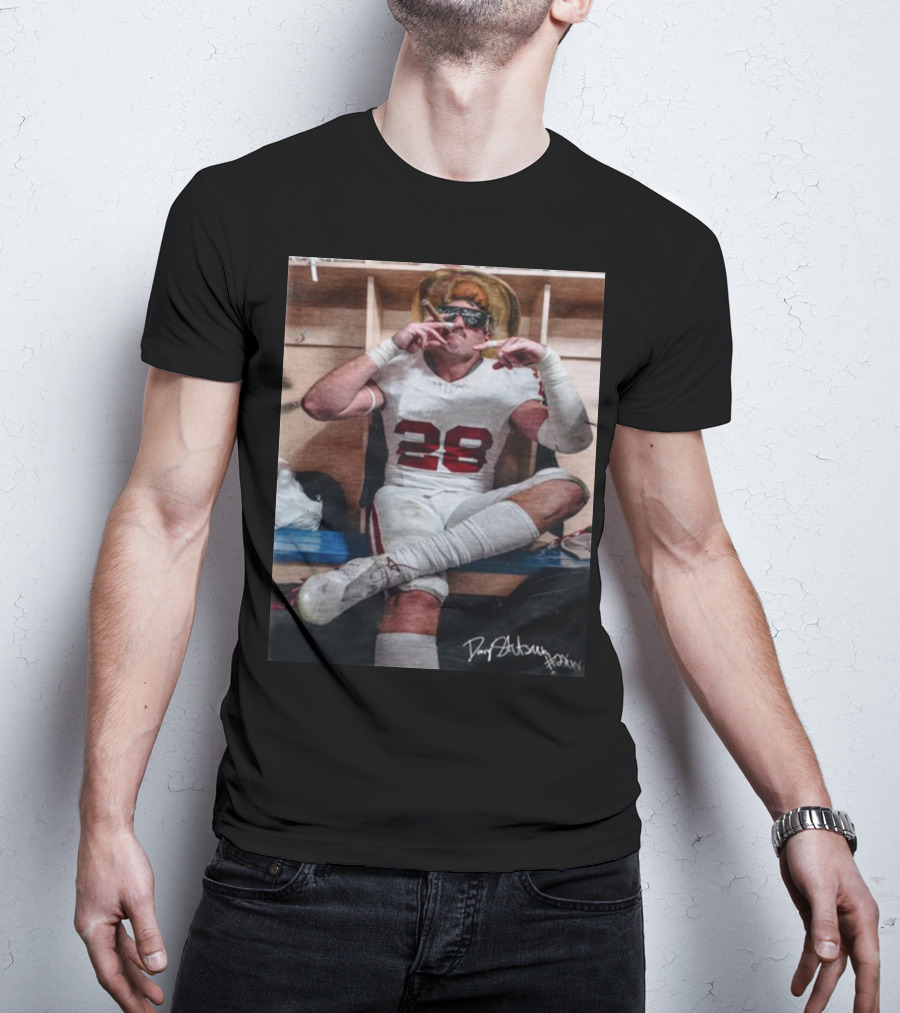 DannyStutsman Oklahoma Only Fears God Texas Fears Oklahoma Signed Football Locker Room Smoke T-Shirt