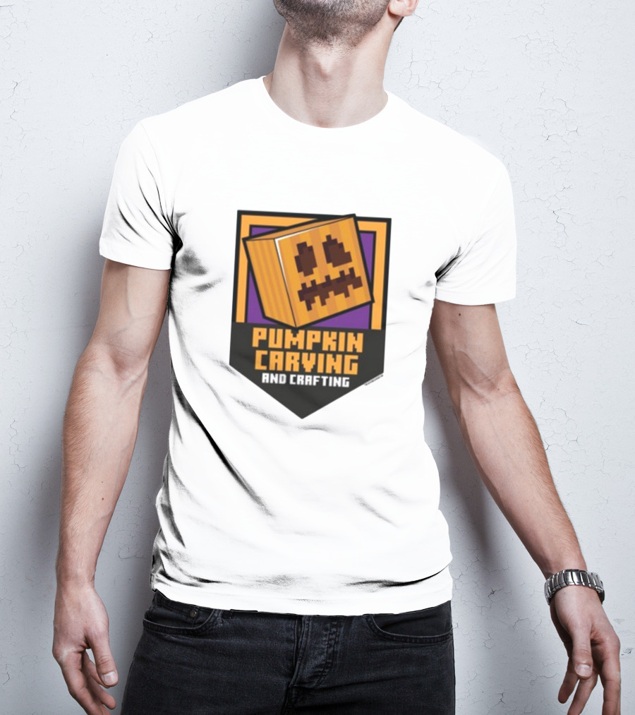 Pumpkin Carving And Crafting Pixel T-Shirt