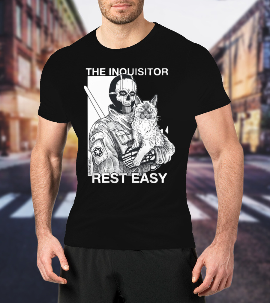 The Inquisitor Rest Easy Star Wars Inspired Artwork With Cat T-Shirt
