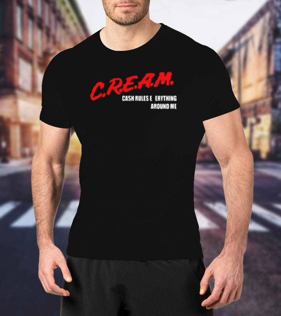 Eddie Kingston Wearing C.R.E.A.M. Cash Rules E_erything Around Me T-Shirt