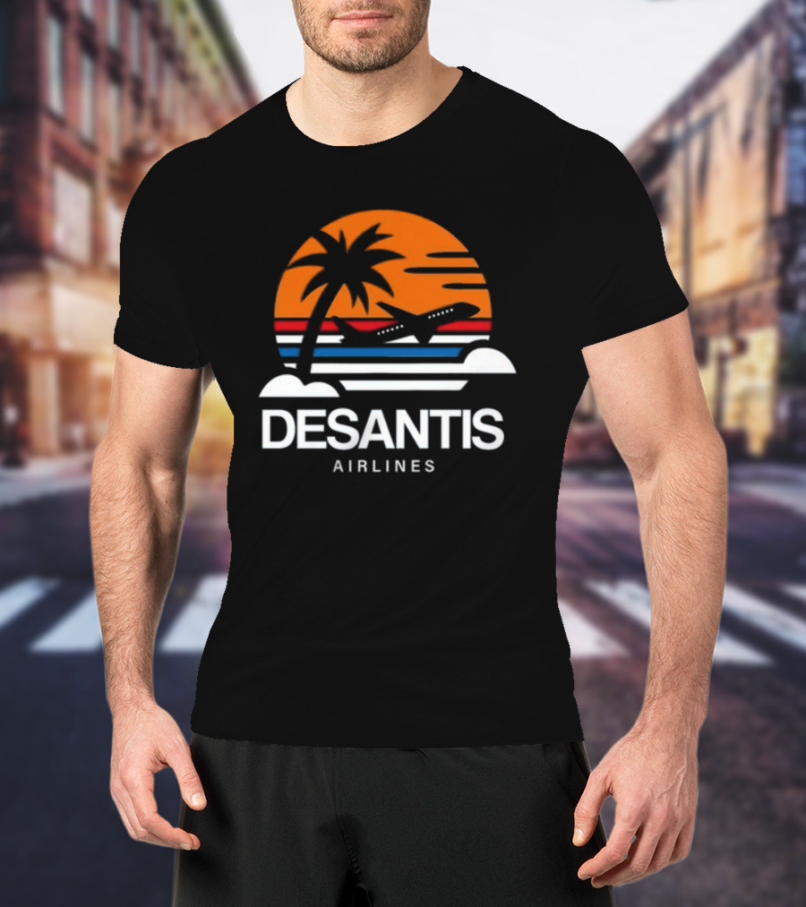 Prison Mitch DeSantis Airlines Midnightmitch Sunset Palm Plane T-Shirt