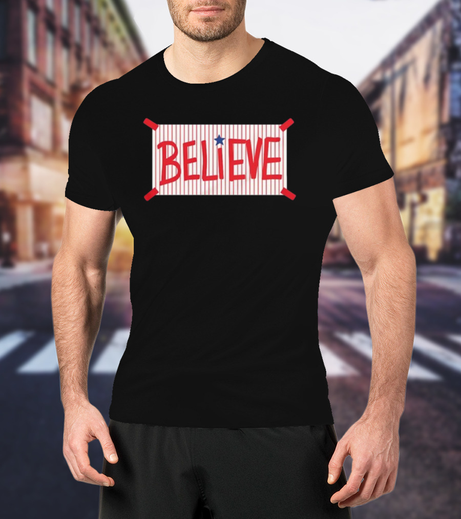 Philadelphia Believe Star Red Stripes T-Shirt