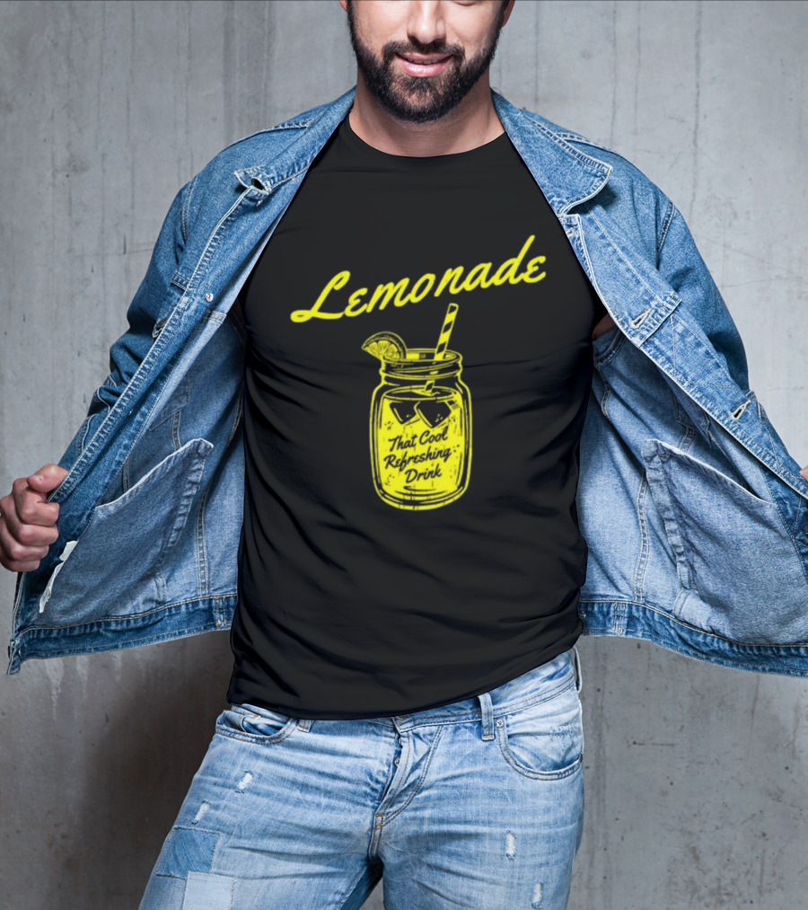 Lemonade That Cool Refreshing Drink Mason Jar With Lemon Wedge And Straw T-Shirt