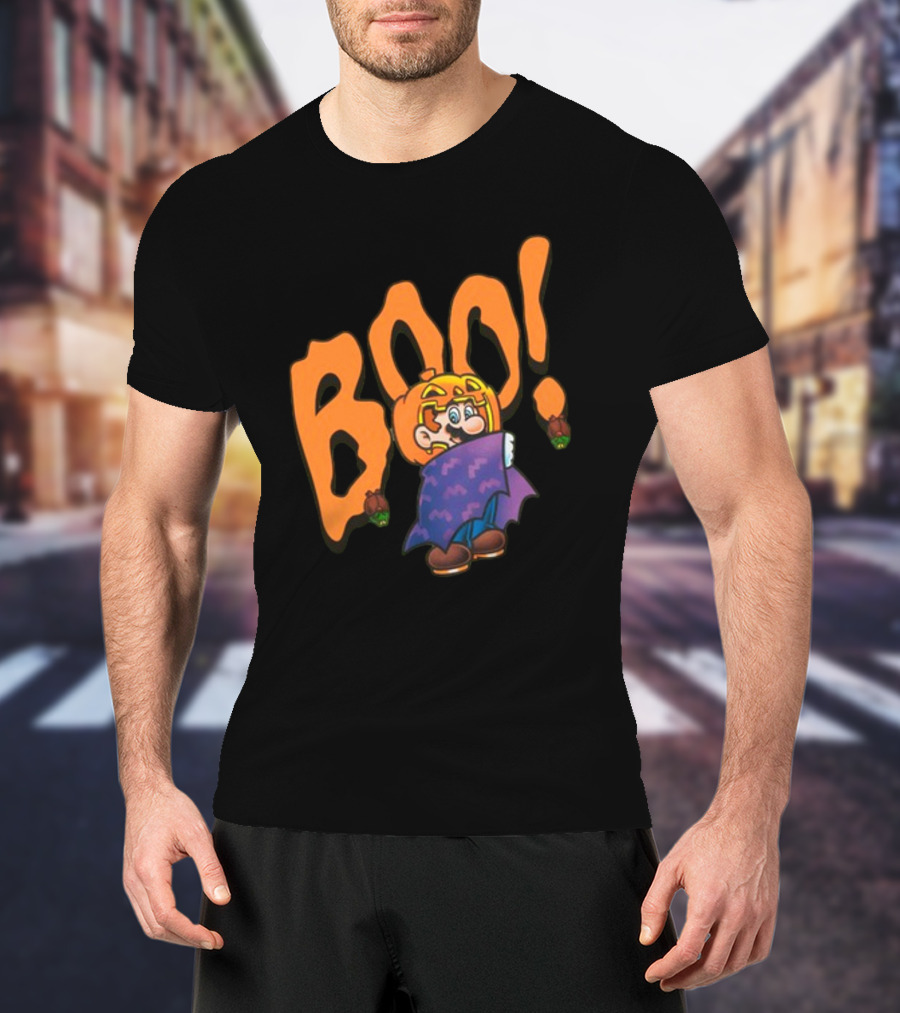 Nintendo NY Super Mario Boo Halloween Pumpkin Ghost Mario T-Shirt