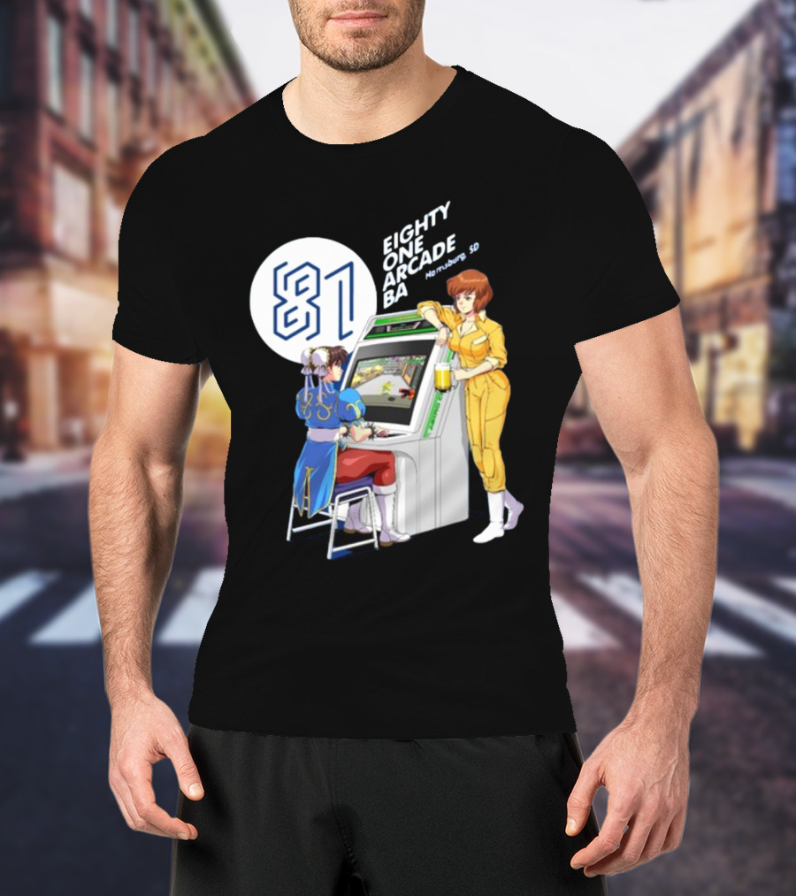 Eighty One Arcade Bar Harrisburg SD Jotego Retro Game Characters T-Shirt