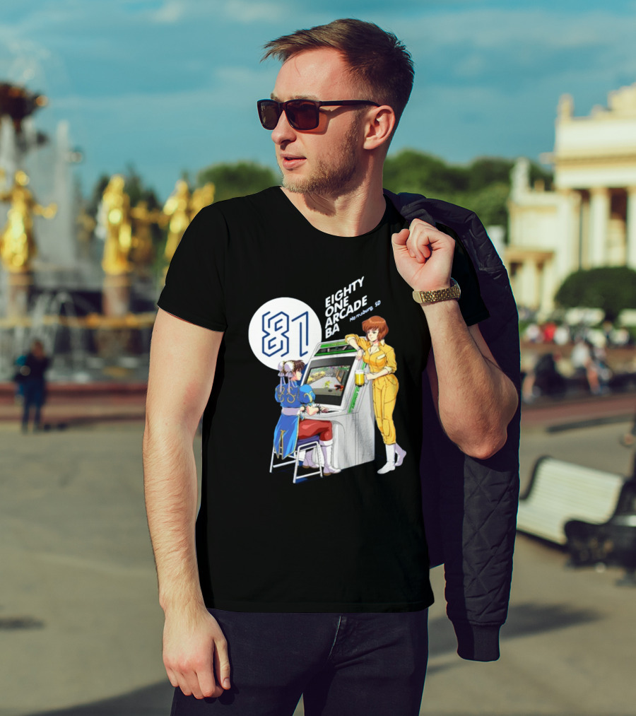Eighty One Arcade Bar Harrisburg SD Jotego Retro Game Characters T-Shirt