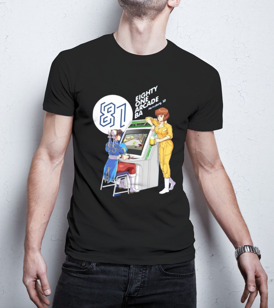 Eighty One Arcade Bar Harrisburg SD Jotego Retro Game Characters T-Shirt