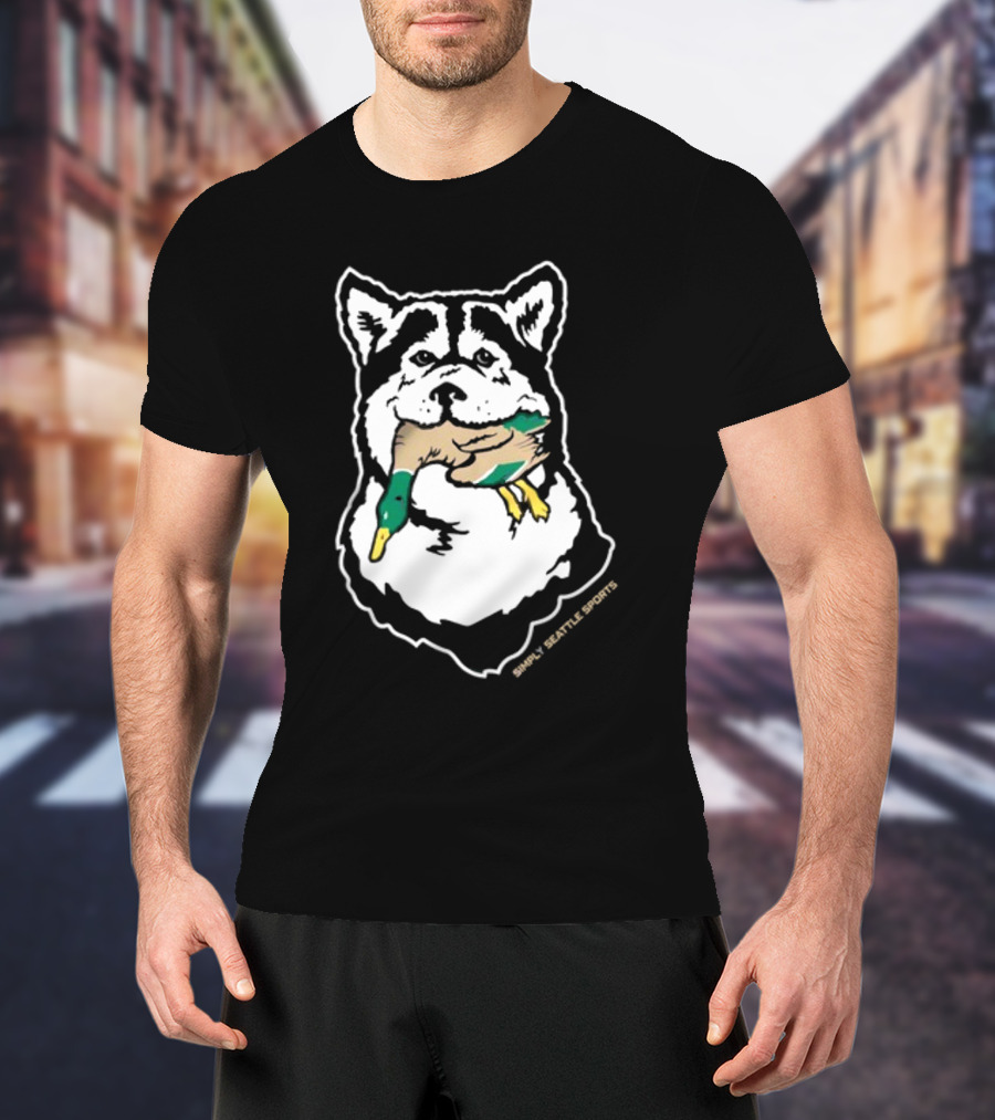 Simply Seattle Sports Duck Hunting Husky T-Shirt