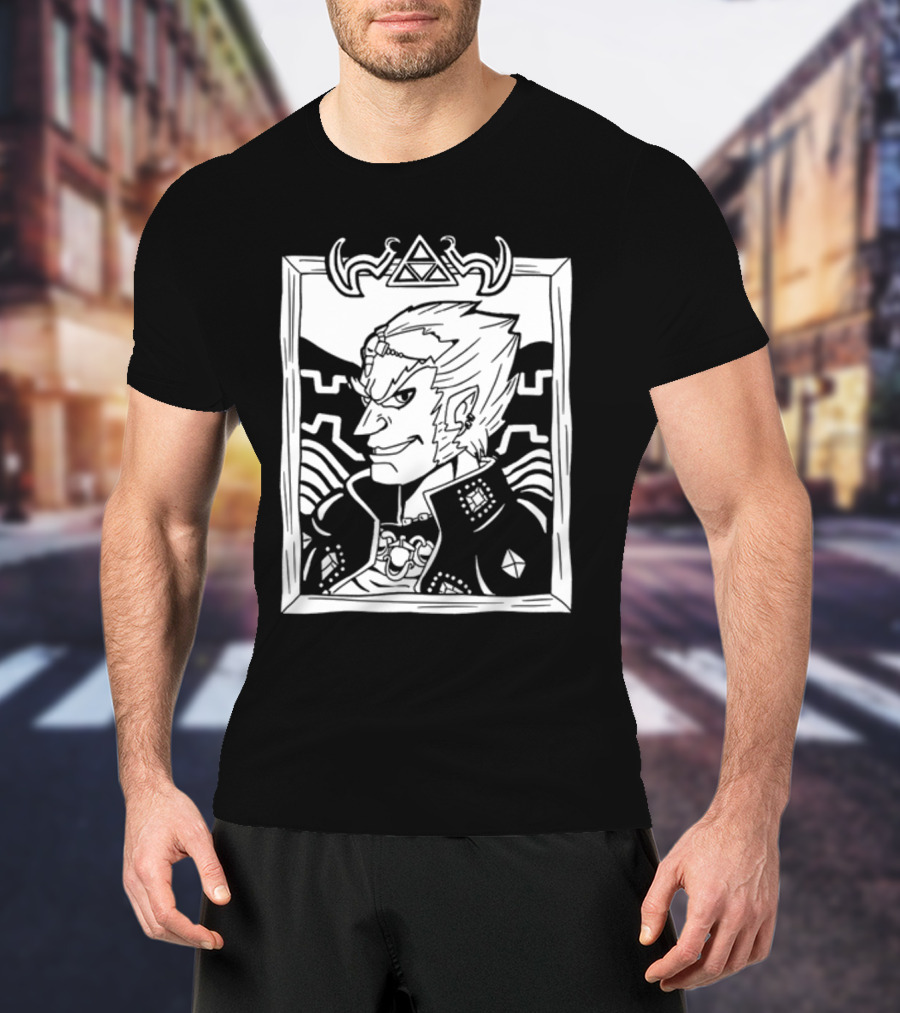 The Yetee Zelda Ganondorf Portrait Triforce Border T-Shirt
