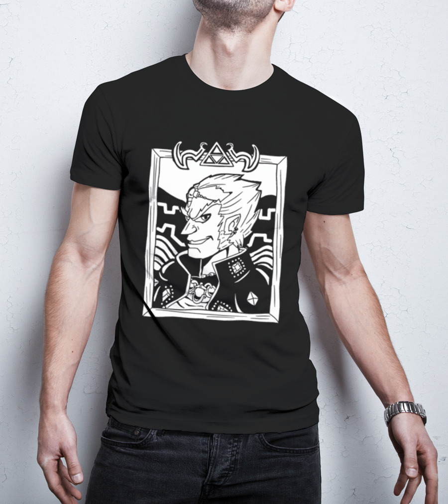 The Yetee Zelda Ganondorf Portrait Triforce Border T-Shirt