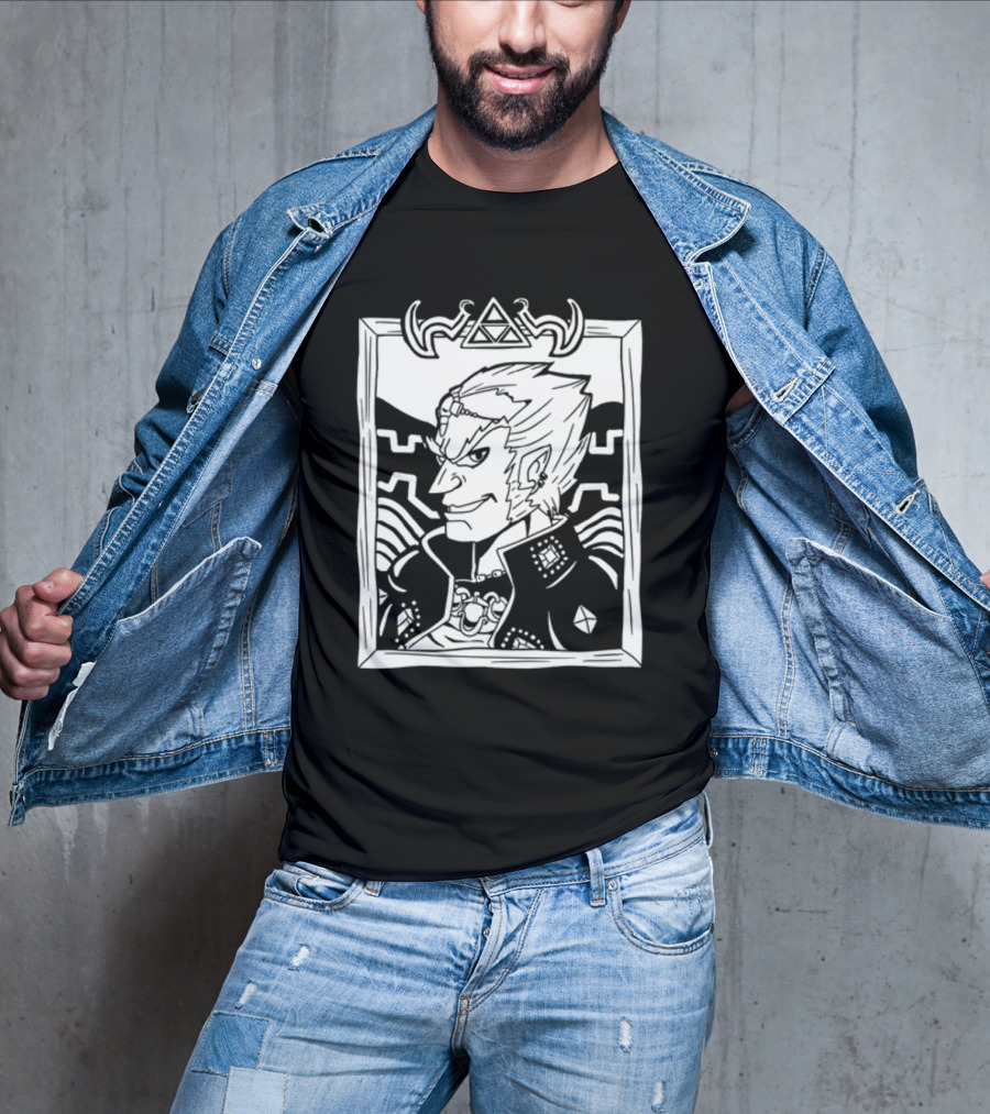 The Yetee Zelda Ganondorf Portrait Triforce Border T-Shirt