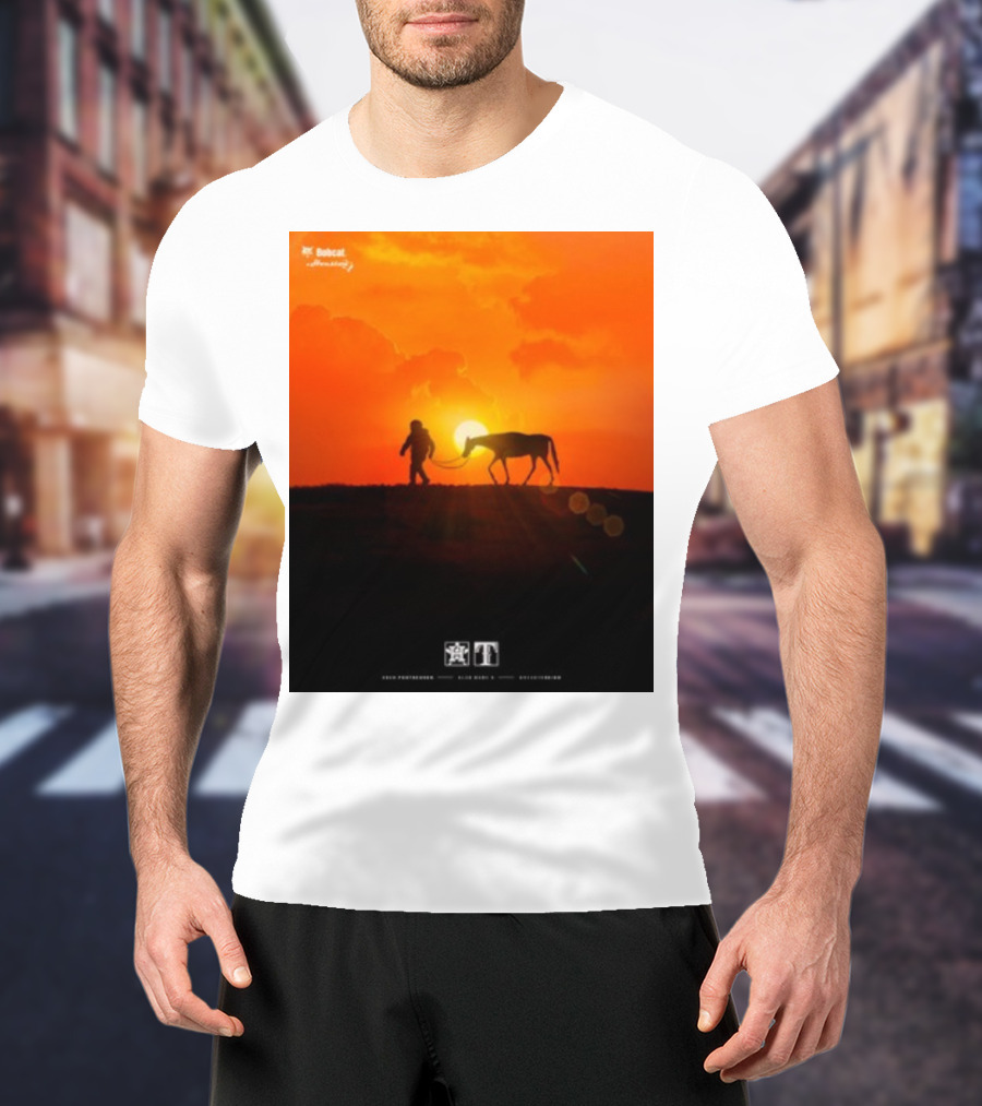 Houston Space City Cowboy With Horse At Sunrise T-Shirt