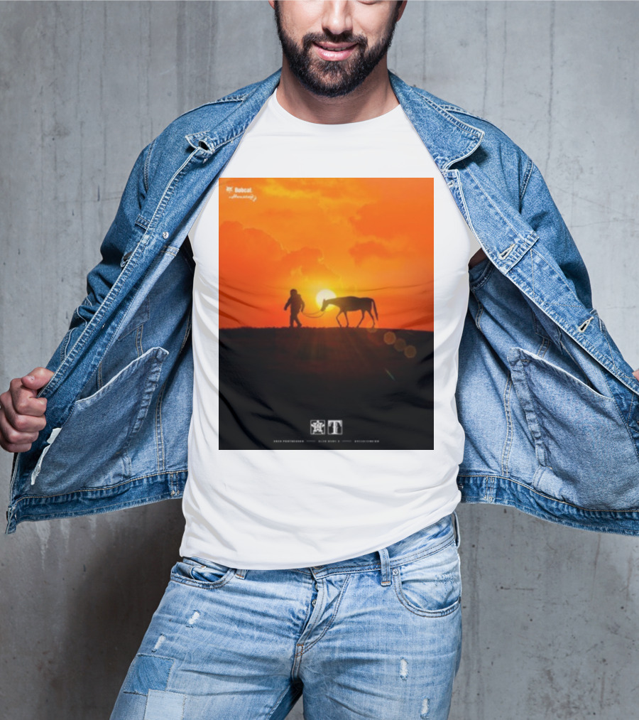 Houston Space City Cowboy With Horse At Sunrise T-Shirt