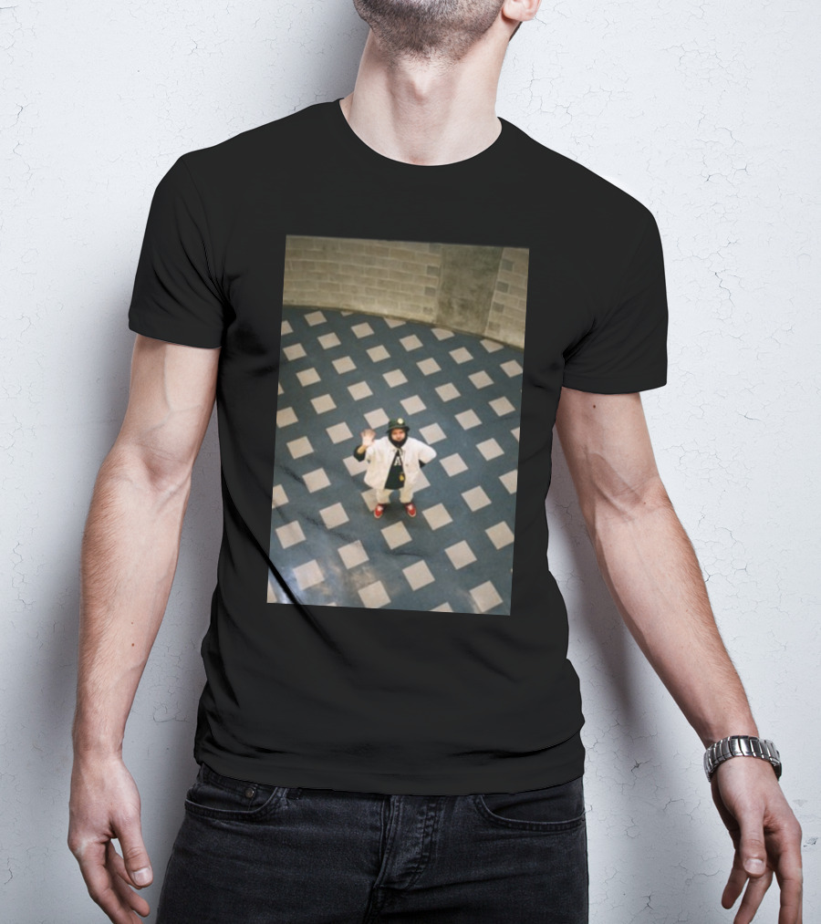Macdemarcoshop Mac Photo Off White Checkered Floor Outfit Red Shoes T-Shirt