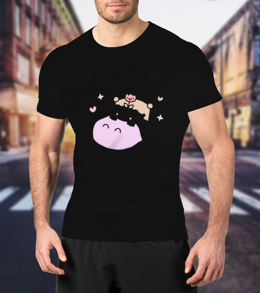 I'm Soooo Sleepy Cute Sleeping Characters With Hearts And Stars T-Shirt