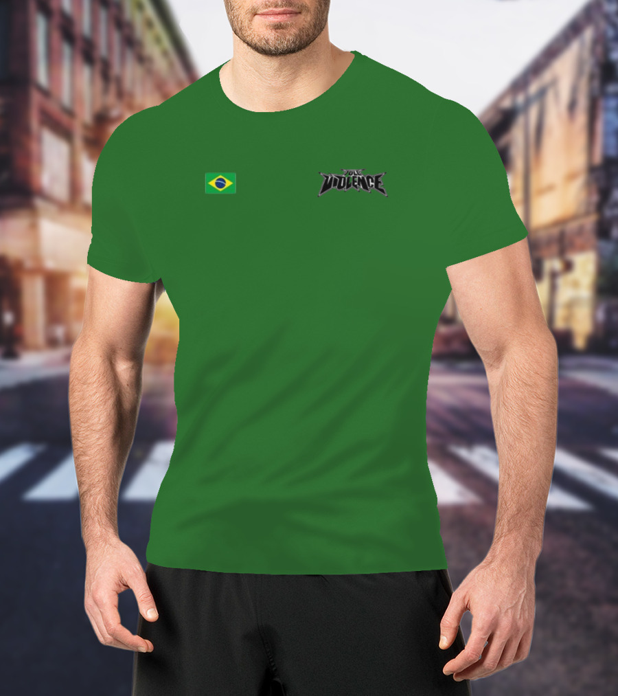 Full Violence Brazil Flag Jailton Almeida T-Shirt