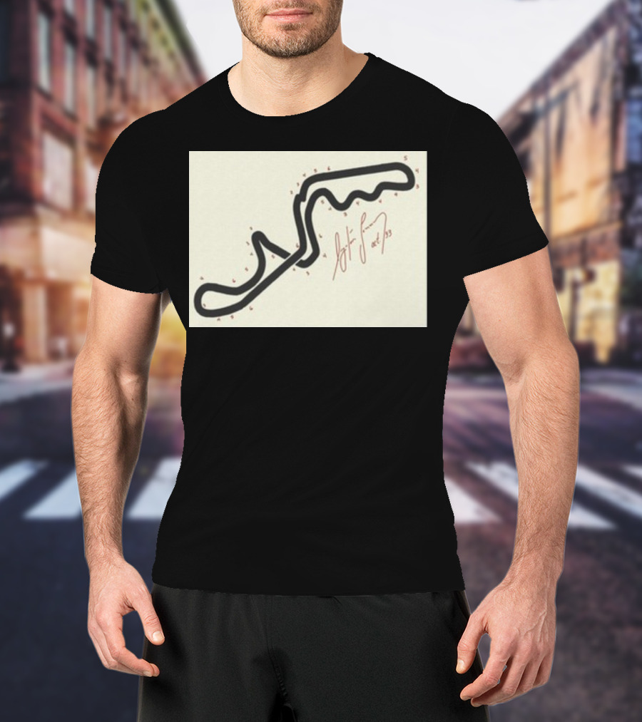 Ayrton Senna Hand-Drawn Suzuka GP 1993 Circuit Map Autograph T-Shirt