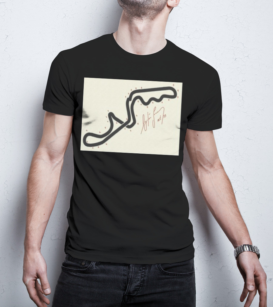 Ayrton Senna Hand-Drawn Suzuka GP 1993 Circuit Map Autograph T-Shirt