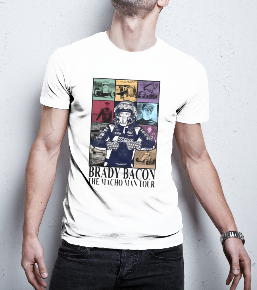 Brady Bacon Racing Iconography Collage The Macho Man Tour T-Shirt