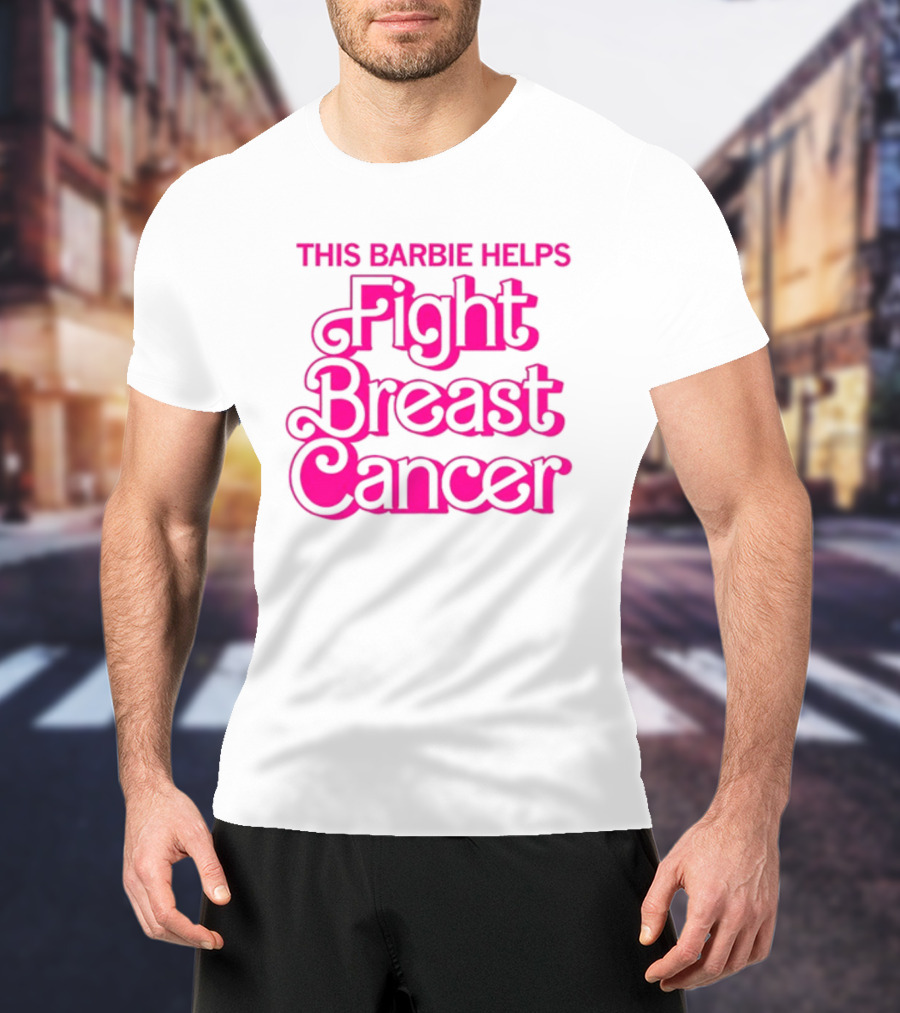 Raygunsite Barbie Breast Cancer Awareness Support T-Shirt
