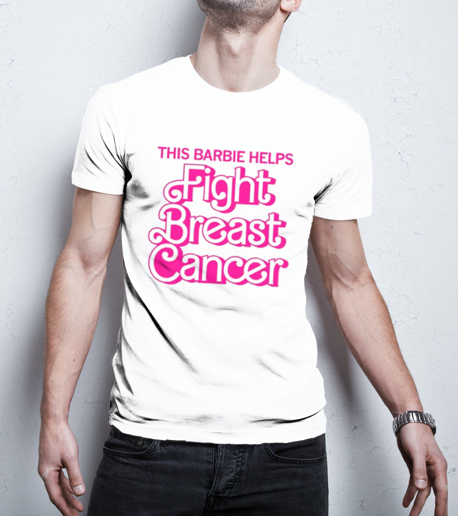 Raygunsite Barbie Breast Cancer Awareness Support T-Shirt