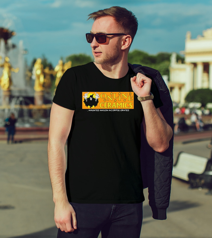 ONLINE CERAMICS HAUNTED WAGON INCORPSE-ORATED T-Shirt