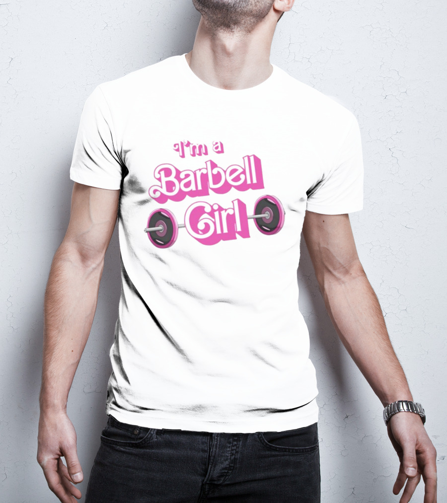 Papa Swolio I'm A Barbell Girl Pink Weightlifting T-Shirt