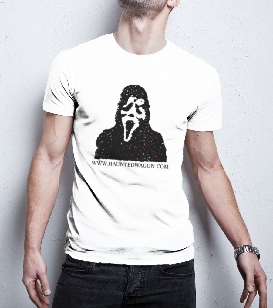 Haunted Wagon Horror Scream Mask Motif Www.hauntedwagon.com T-Shirt