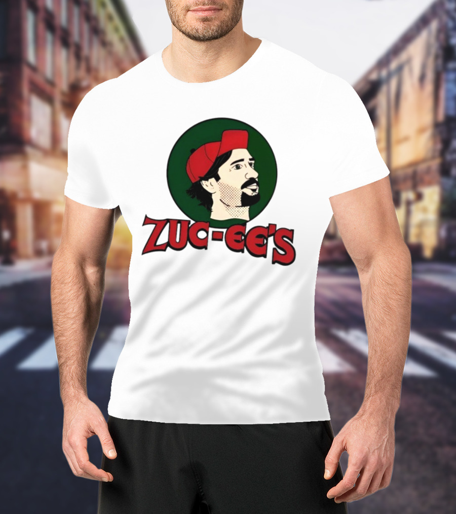 10K Takes Zuc-Ee's Retro Illustration Red Cap Green Circle T-Shirt