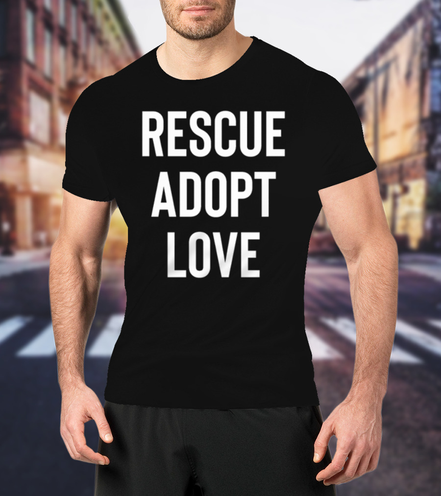 Shira Scott Rescue Adopt Love Black T-Shirt