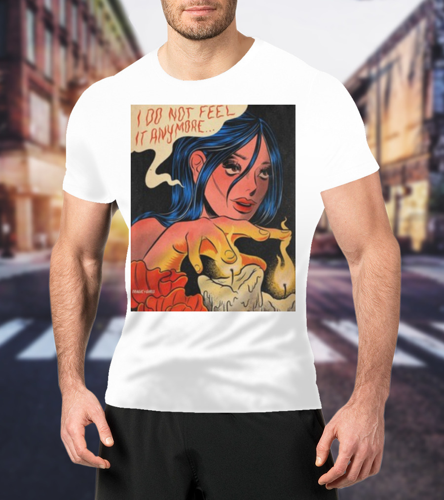 Tragicgirlsco I Do Not Feel It Anymore Blue-Haired Woman With Candles And Roses T-Shirt