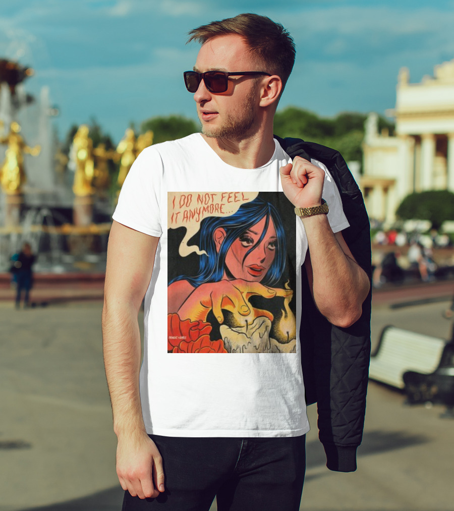 Tragicgirlsco I Do Not Feel It Anymore Blue-Haired Woman With Candles And Roses T-Shirt