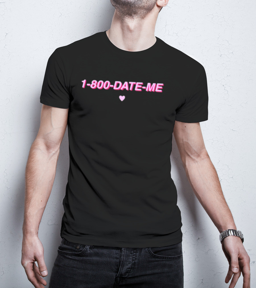 1-800-Date-Me New Pink Heart Retro Style Call Me Romance T-Shirt