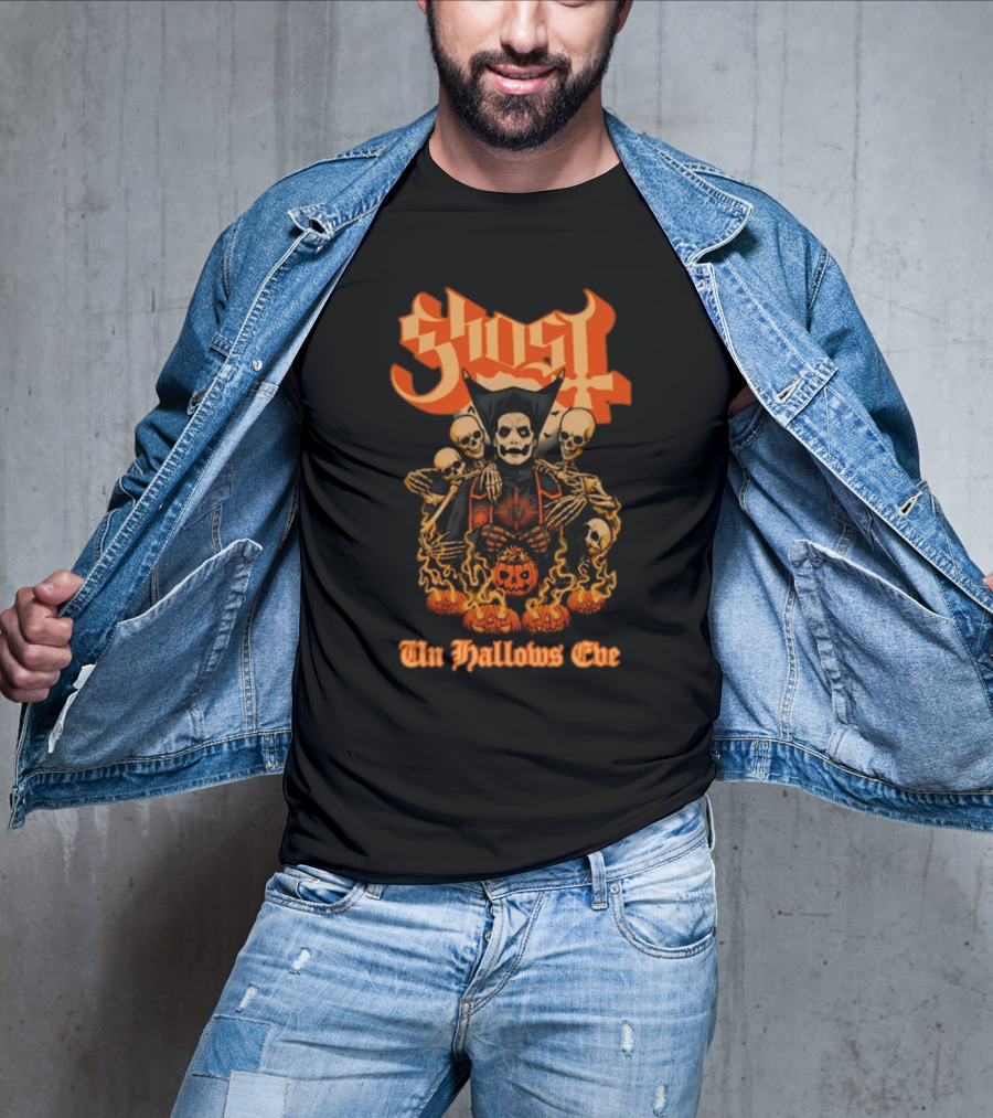 Ghost Papa Emeritus Iv Unhallows Eve Skeletons And Pumpkins T-Shirt