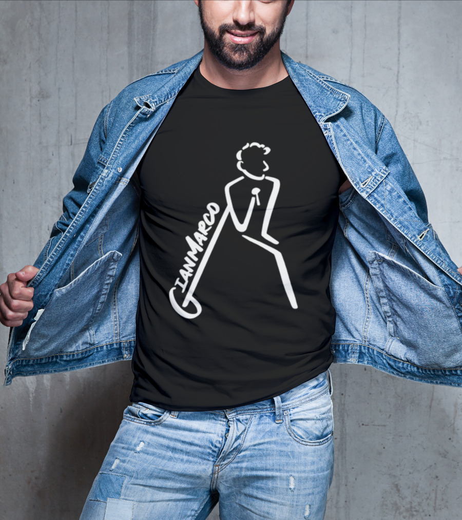Gianmarco Leaning In GianMarco Microphone Icon Outline T-Shirt