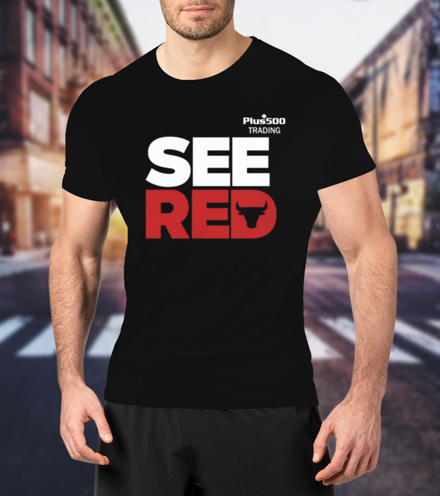 See Red Plus500 Trading Bull Icon T-Shirt