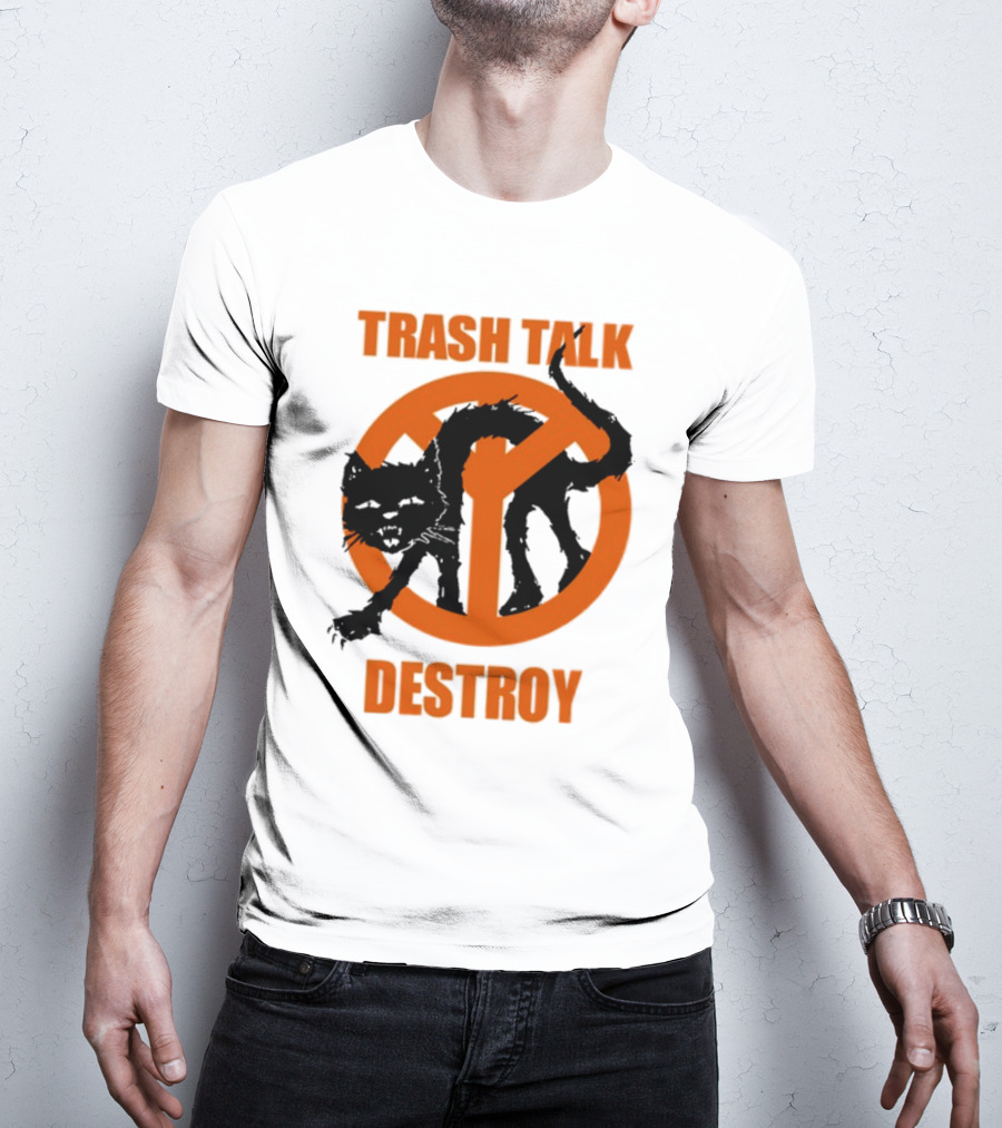Trash Talk Destroy Cat Peace T-Shirt
