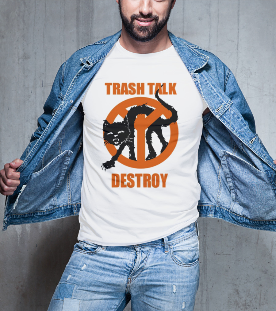 Trash Talk Destroy Cat Peace T-Shirt