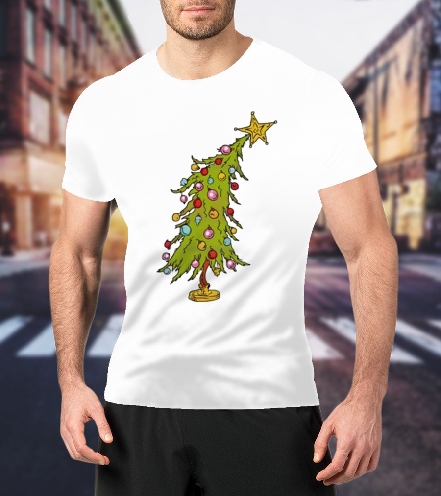 Whimsical Whoville Christmas Tree With Colorful Ornaments And Star Topper T-Shirt