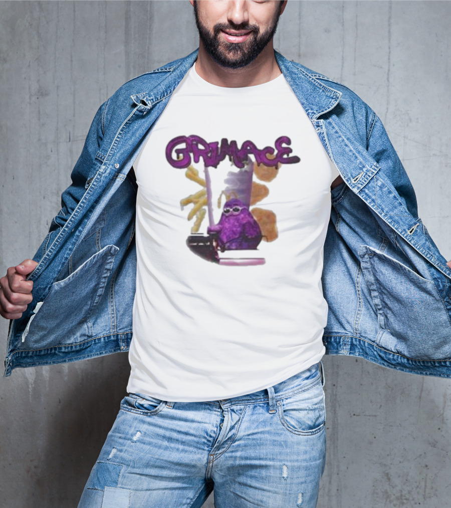 Grimace Giggle Grab Purple Character With Sunglasses T-Shirt